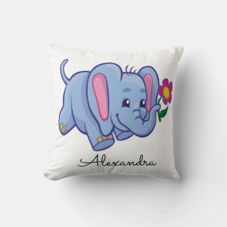Coussin Eléphant de bébé personnalisé