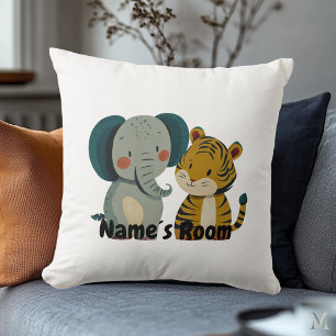Coussin Eléphant de charme et Tiger Pals Salle pour enfant