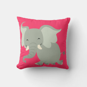 Coussin Éléphant de Dessin Animé Joyeux Mignon