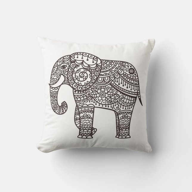 Coussin Éléphant décoratif de style (Recto)