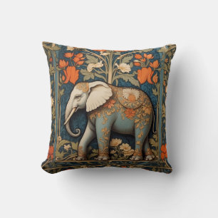 Coussin Eléphant décoré William Morris Inspiré Floral