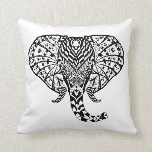 Coussin Éléphant ethnique de motif