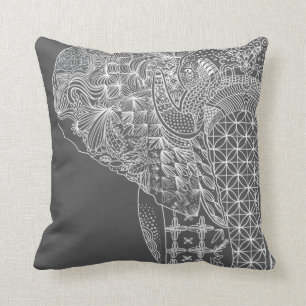 Coussin Eléphant gris Motif Jeter Pillo
