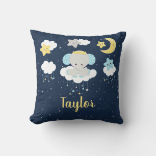 Coussin Éléphant Jaune et Nuit
