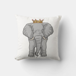 Coussin Elephant King Crown