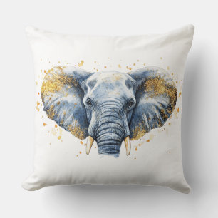 Coussin 🐘 Éléphant Majestueux avec Paillettes Dorées ✨