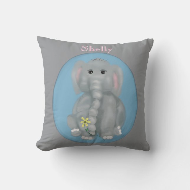 Coussin Éléphant Mignon  (Recto)