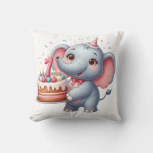 Coussin Éléphant Mignon 7ème Anniversaire