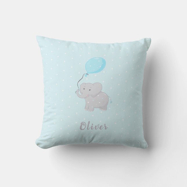 Coussin Eléphant mignon avec ballon (Recto)