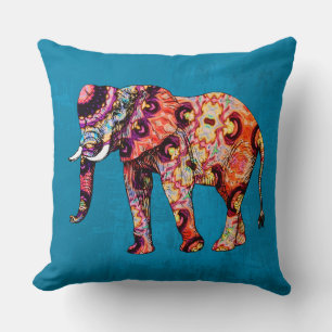 Coussin Éléphant multicolore coloré sur l'arrière - plan