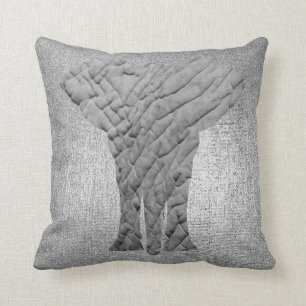 Coussin Éléphant noir métallique de peau d'animal de gr