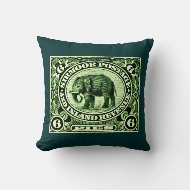 Coussin Éléphant princier indien de 1895 états (Recto)
