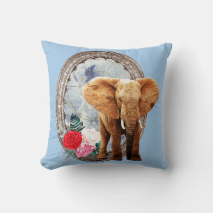 Coussin Eléphant, Rose Et Cadre
