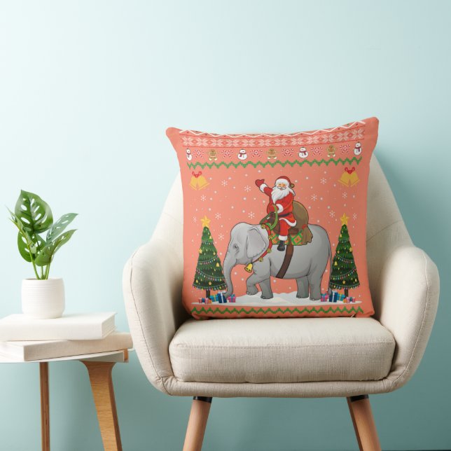 Coussin Elephant Ugly Xmas cadeau Père Noël équitation Ele (Chaise)