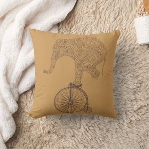 Coussin Éléphant Vélo Penny Farthing Équilibre