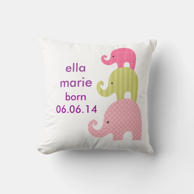 Coussin Eléphants empilés Lancer l'oreiller (Recto)