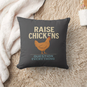 Coussin Élever des poulets, remettre en question tout