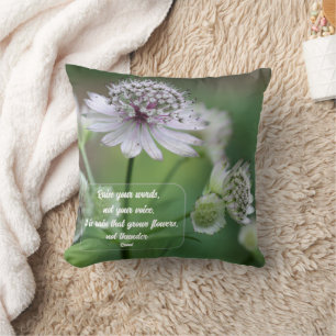 Coussin Élevez vos mots Citation inspirante de Rumi 