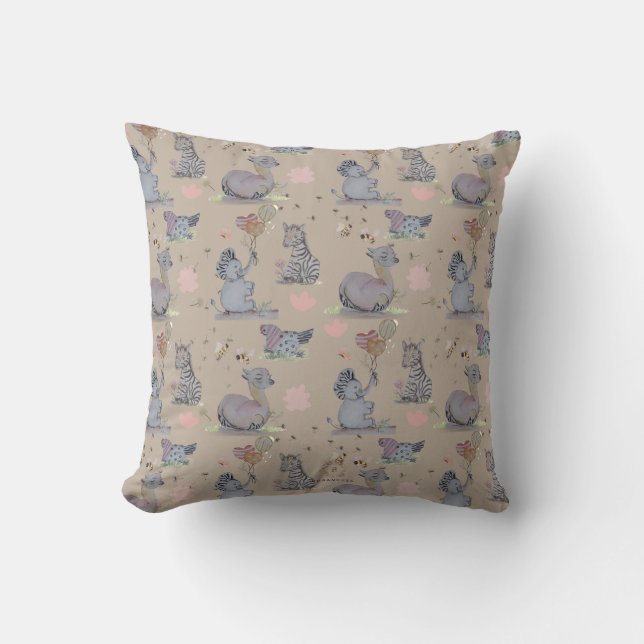Coussin "Eleze Elephant & Polka Hen" Boganhues (Recto)