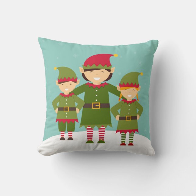 Coussin Elfes de Noël (Recto)