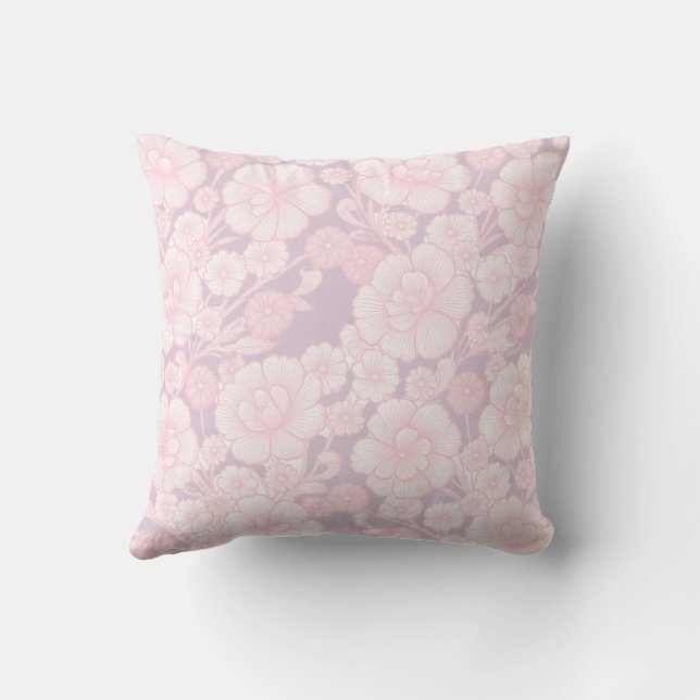 Coussin Elia 🌸 Rose Pâle Floral Baroque (Verso)
