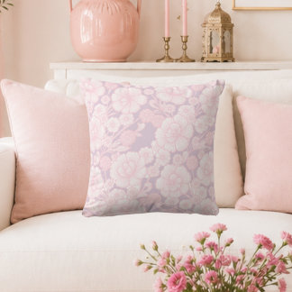 Coussin Elia 🌸 Rose Pâle Floral Baroque