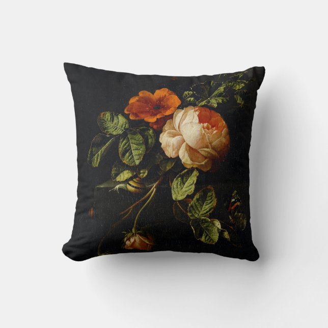 Coussin Elias van den Broeck, Still Life avec des Roses (Recto)