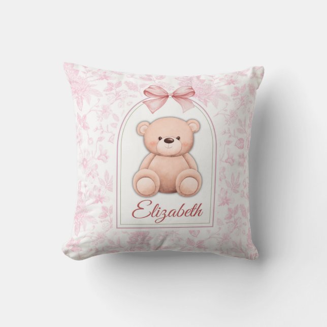 Coussin Elizabeth | Conception personnalisée d'ours en pel (Recto)