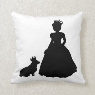 Coussin Elizabeth II de silhouette de reine et de
