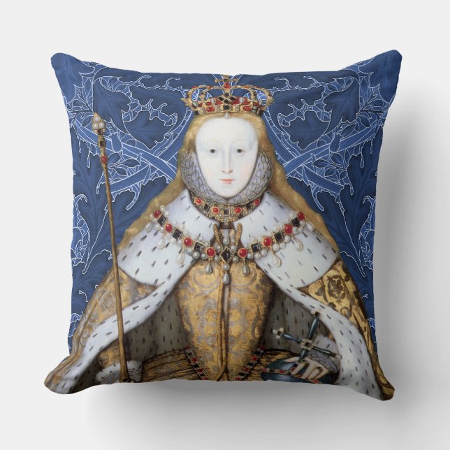 Coussin Elizabeth Tudor, reine d'Angleterre (Recto)