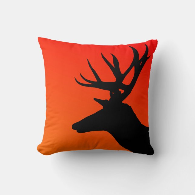 Coussin Elk Wild Animal Silhouette Design (Recto)