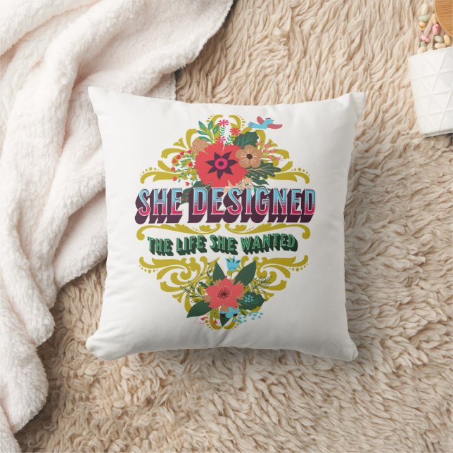 Coussin Elle A Conçu La Vie Qu'Elle Recherchée (Couverture)