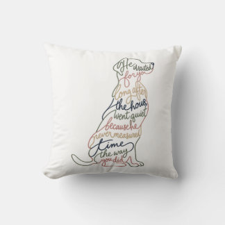 Coussin Elle attendait votre chien Citation Art en ligne l