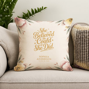 Coussin Elle Croyait Qu'Elle Pourrait Élégant nom floral