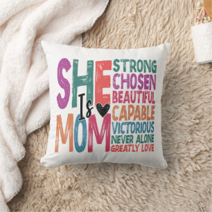 Coussin Elle est maman bienheureuse Maman Retro Citer la f