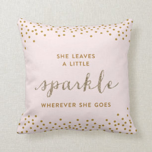 Coussin Elle laisse un petit carreau de Sparkle™