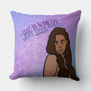 Coussin Elle Vaut Plus Que Les Proverbes De Rubis 3:15