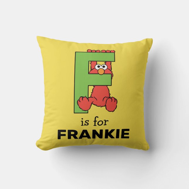 Coussin Elmo Alphabet | F Vert (Recto)