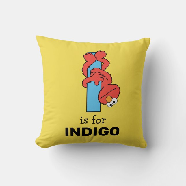 Coussin Elmo Alphabet | I Bleu (Recto)