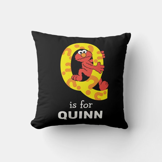 Coussin Elmo Alphabet | Point de question Q (Recto)