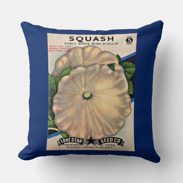 Coussin Emballage de graines dans les années 1950 impressi (Recto)