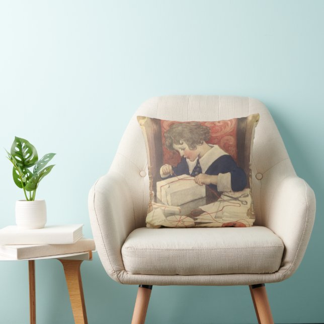 Coussin Emballage des cadeaux de Noël, Jessie Willcox Smit (Chaise)