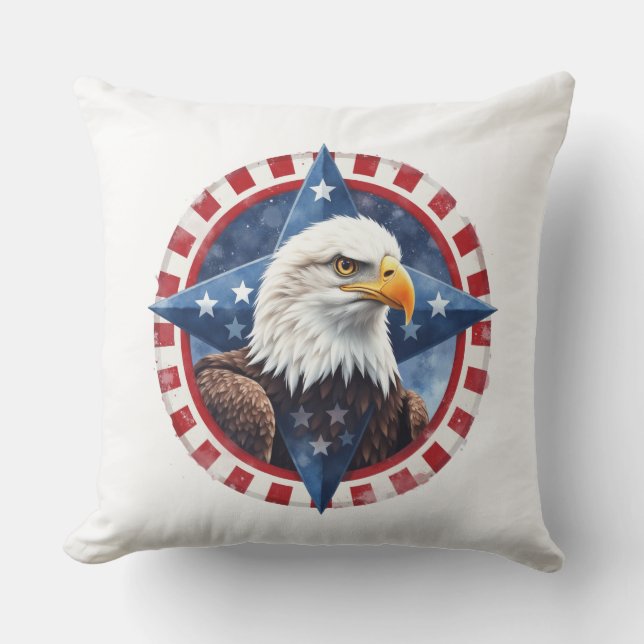 Coussin Emblème d'aigle patriotique gras  (Recto)