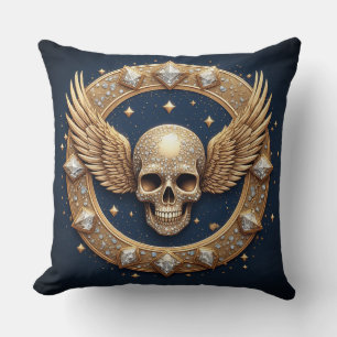 Coussin Emblème de crâne pour décoration gothique 💀
