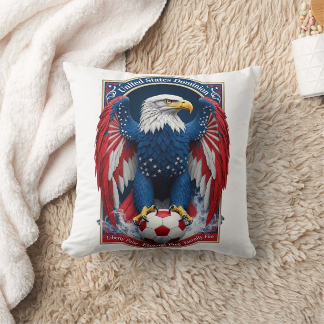 Coussin Emblème de l'aigle chauve américain drapeau améric (Couverture)