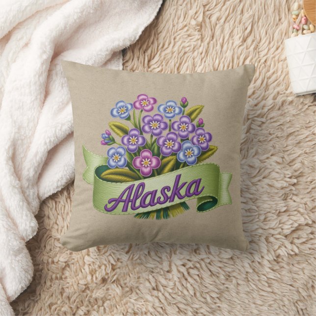Coussin Emblème des fleurs de l'état de l'Alaska (Couverture)