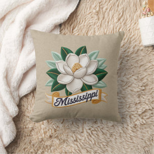 Coussin Emblème des fleurs de l'État du Mississippi