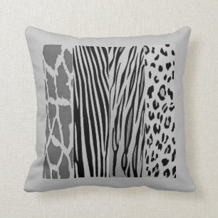 Coussin Embossé Poster de animal noir et gris