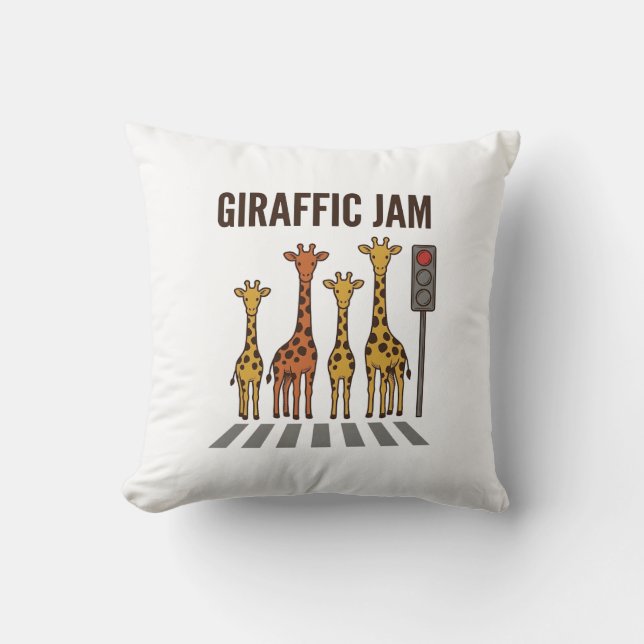 Coussin Embouteillage giraffic Drôle de girafe traversant  (Recto)