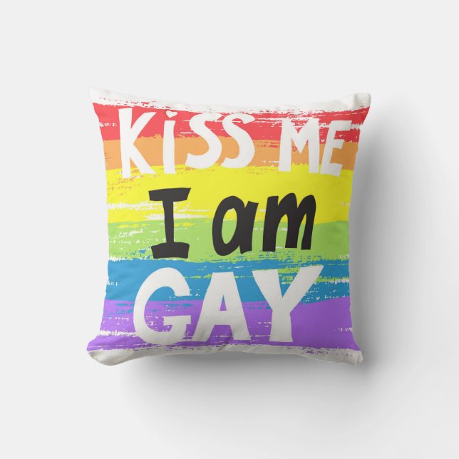 Coussin Embrasse-moi je suis gay (Recto)